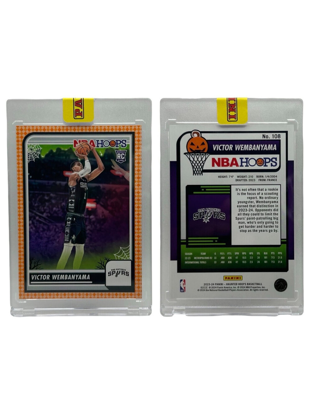 2023-24 Panini Haunted Hoops #108 Victor Wembanyama Rising Stars Orange (RC)
